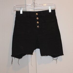 Zara High Waisted Black Short Women Size 02
